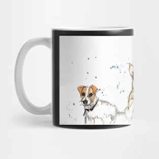 Jack Russell and Koolie portrait. Mug